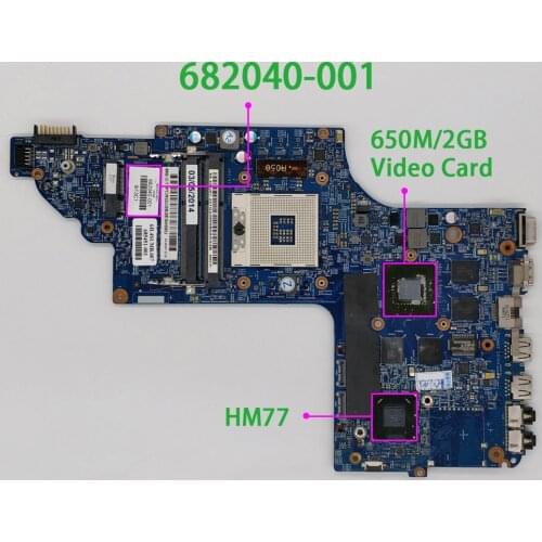 For HP ENVY DV7 DV7-7000 DV7T-7000 Series 682040-501 682040-001 682040-601 HM77 650M/2G Laptop Motherboard Mainboard Tested
