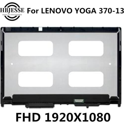For Lenovo Thinkpad Yoga 370 13 370-13 FHD 1920X1080 LCD Display Touch Panel Screen Digitizer Assembly with Frame