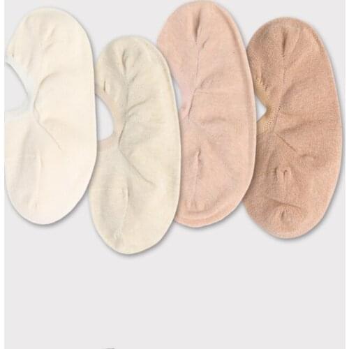 DONGAI 4 Pairs Womens Colored Cotton Invisible Sock No show Socks Fashion Cute Solid Color Felmen Slipper Socks