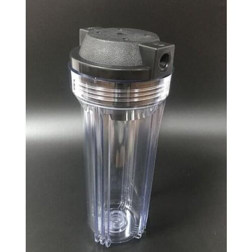 Water Filter Parts Purifier bottle transparent housing with black cap port 1/4" 1/2" 292X120mm afford 20kg pressure