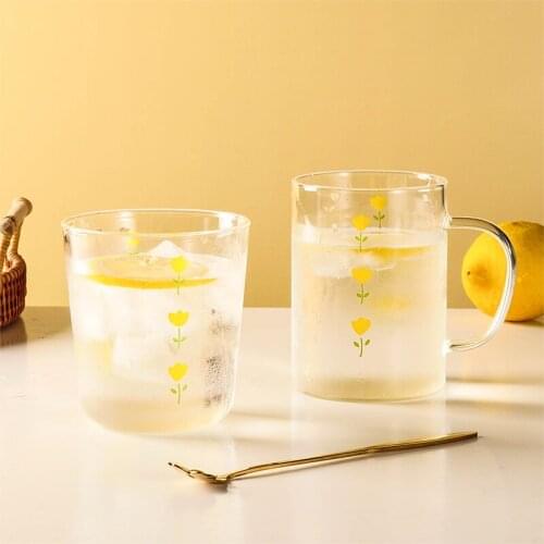 Creative Cute Glass Cup Coffe Milk Kawaii Gift Wine Drink Beer High Capacity Girl Cup Lid Juice Nordic Tazas Drinkware DF50GC