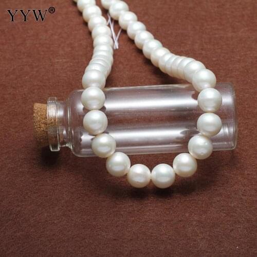 AAA Cultured Round Freshwater Pearl Beads 9-10mm White Natural Pearls Diy For Jewelry Making Necklace Bracelets Gift 15.5Stands