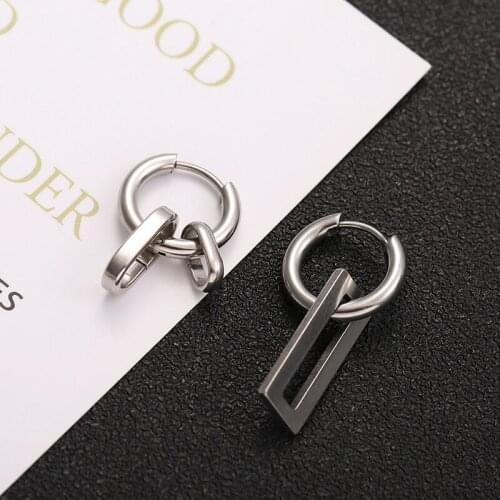 1Pc Cool Punk Mens Stainless Steel Hip Hop Stud Earrings Round Earring Pendant For Men Earings Jewelry Sliver Plated For Gifts