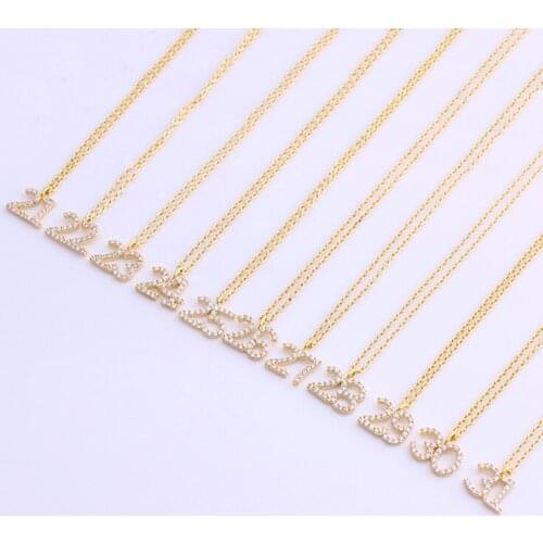 My Number Copper Necklace Pendant Gold Jewelry 21-31Lucky Number