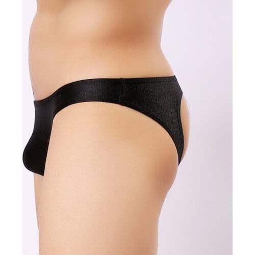 Man Sexy Silk Slips U Pouch Backless Briefs Underwear Gay Male Seamless Open Back Jockstrap Lingerie