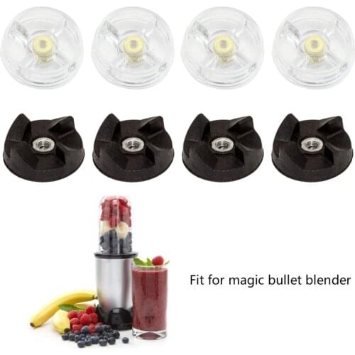 Behogar 4PCS Black Juicer Blade Gears + 4PCS Clear Base Gears Replacement Parts Accessories for Magic Bullet 250W Blender