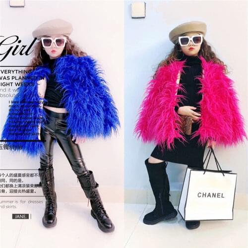 Girl Faux Fur Coat 2021 New Winter Warm Coat For Kids Faux Fur Jacket Warm Overcoat Elegant Toddler Baby Long Sleeve Outwear