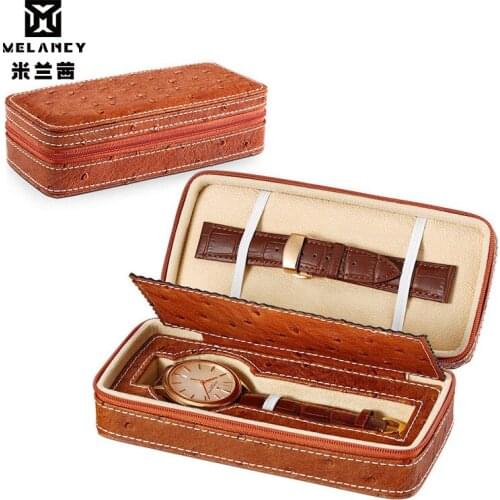 Portable PU Leather 2 Slot Watch Box Men Women Watch Display Case Storage Watch Organizer Exquisite