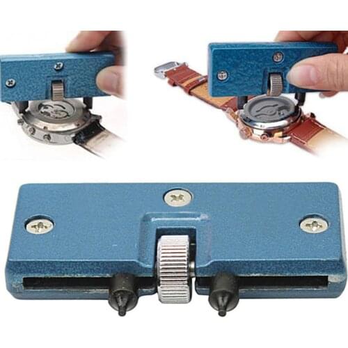 Adjustable Rectangle Watch Back Case Cover Opener Remover Wrench Repair Kit Tool Watch Battery Remover Two Feet Opening Screw