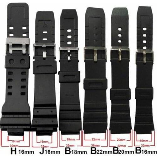 For casio Watches Watchband Silicone Rubber Bands EF Replace Electronic Wristwatch Band Sports Watch Straps 16mm 18mm 20mm 22mm