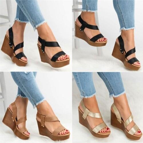 Women Sandals Wedge Platform Sandals Summer Slip On Ladies High Heels Shoes Fashion Open Toe Casual Female Footwear 2020