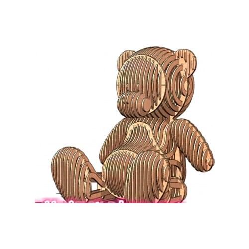 Teddy bear DWG CAD drawing design file for cnc laser cutting