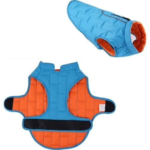 Warm Winter Dog Clothes Vest Reversible Dogs Jacket Coat Thick Pet Clothing Waterproof Reflective Outfit for Small Large Dogs