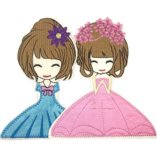 Cartoon Girl Patches For Kidss Clothes Jackets Cartoon Diy Iron On Transfers Thermal Stickers On Clothing T- Shirt Decor