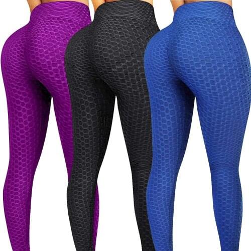 Womens High Waist Leggings Pants Tummy Control Workout Ruched Butt Lifting Stretchy Leggings Textured Booty Tights