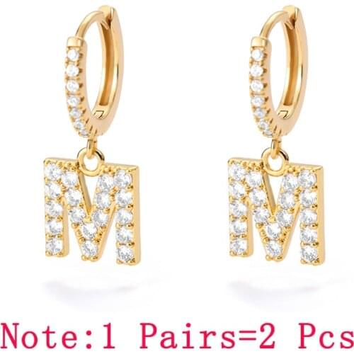 1Piece Zircon Initial Aesthetic Earrings For Women Letter Ear Cuff Earrings Fashion Jewelry 2020 Christmas Stud Earring Rings