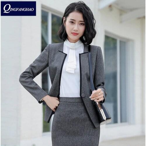 Office Wear Women 2 Pieces Blazer And Pant Or Skirt Set High Quality Work Wear