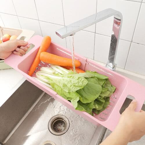 1PC Kitchen Vegetable Washing Basket Retractable Adjustment Fruit And Vegetable Basket Collapsible Sink With Handle Kitchen Tool