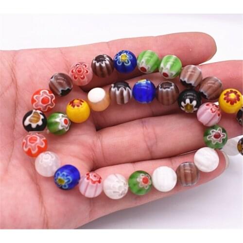 10mm Multicolor Pattern Stone Beads Loose Round Beads For Making Necklace Bracelet DIY Jewelry