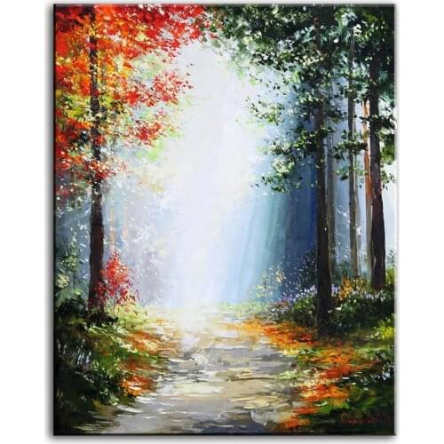 100% Hand painted oil painting Modern landscape art Painting pictures Home Decor gift 16101801