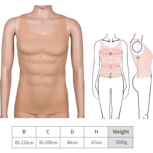 3000g Hunk Chest Muscle Man Silicone Fake Chest Muscle Pecloralis Muscle Cosplay 3.5cm thick silicone breast prosthesis
