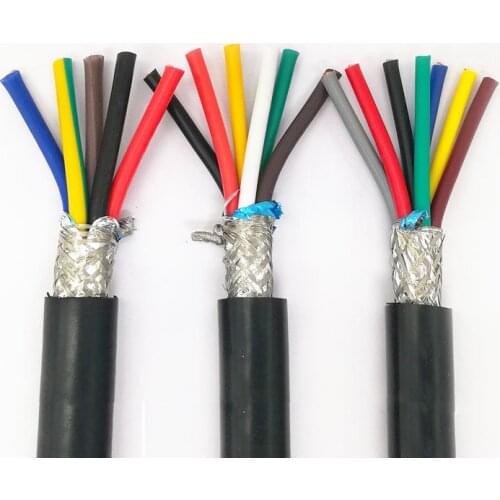 5 Meters Shielded Electrical Wire RVVP 5 6 7 Core 0.15/ 0.3/ 0.5 / 0.75 / 1.0 / 1.5 mm Control Signal Cable Copper Wire