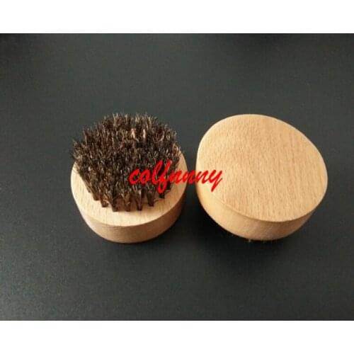 500pcs/lot Fast Shipping Customized Natural Round Beech Wood Wild Boar Bristles Beard Brush Size:6.5*3.6cm