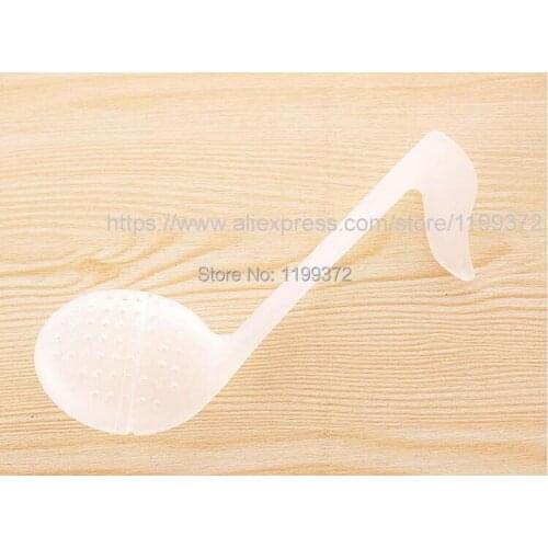500pcs Novelty music Note Plastic teaspoon Tea Spoon teaspoons filter tea infuser tea strain Strainer Diffuser White