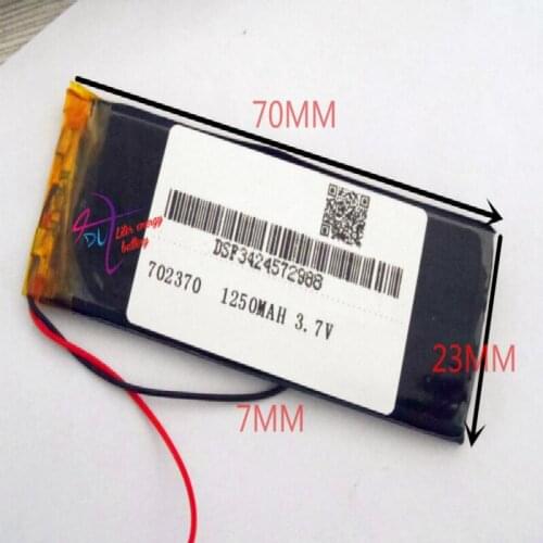 702370 702570 3.7V 1250MAH rechargeable lithium polymer battery built-in digital camera lamp