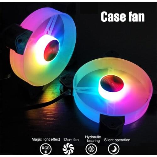 RGB Case Fans 120mm Ultra-Quiet RGB Chassis Cooling Fans with Remote Controller Speed Adjustable Colorful Cooler QJY99