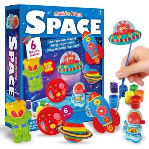 DIY Painted Set Hand-painted Graffiti Mold Plastic Cosmic Pattern Plaster Painting Mould STEM Toys Painted Kid Toys for Children