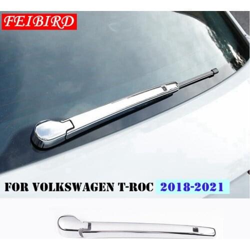 For Volkswagen T-Roc T Roc 2018 2019 Rear Window Windscreen Wiper Cover Trim ABS Bright Silver