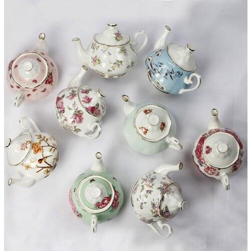 European style coffee pot bone china tea pot flower tea pot relief coffee set coffee pot