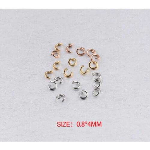 Fnixtar Stainless Steel Opened Jump Rings Single Loops Open Split Rings For Jewelry DIY Making Accessories 0.8*4mm 1000pcs/lot