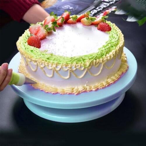 DIY Cake Turntable Baking Silicone Mold Cake Plate Rotating Round Cake Decorating Tools Rotary Table Pastry Supplies Cake Stand