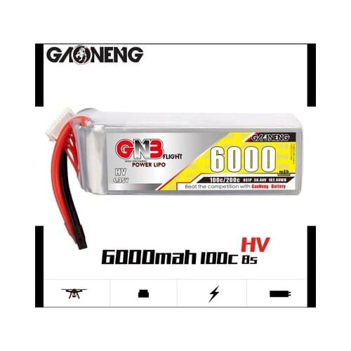 GAONENG GNB 6000mAh 8S 30.4V 100C/200C Light Weight HV Lipo Battery XT90S Plug for FPV Drone RC Helicopter Car Boat UAV RC Parts