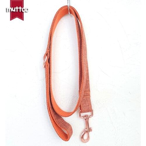 MUTTCO handmade puppy collar THE ORANGE SUIT gentleman pet products personalized ID leash for dogs UDC069M