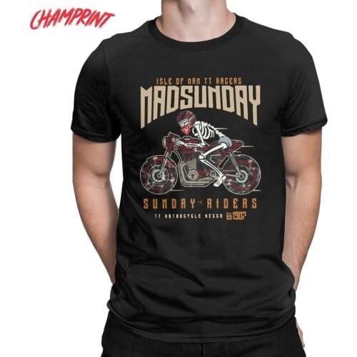 Men Isle Of Man TT Manx Bike Racing T Shirts Motorcycle 100% Cotton Tops Casual Short Sleeve Round Neck Tees Plus Size T-Shirt
