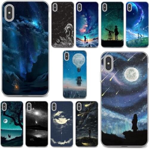 For Huawei Mate 20 30 40 7 8 9 10 Lite Pro P Smart 2018 2019 Plus G7 G8 Night-Sky-Child-Stars-Space-Galaxy Soft TPU Cover