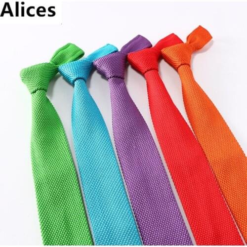 New 6cm Slim Knit Tie for Men Leisure Business Skinny Necktie Navy Bule Colorful Striped Floral Fashion Weave Ties Accessories