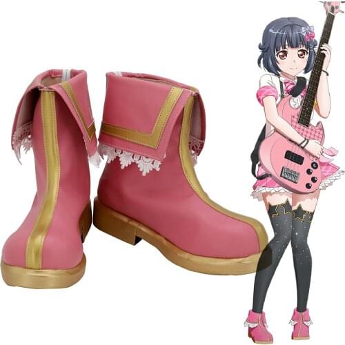 Bang Dream Rimiri Cosplay Boots Pink Shoes Custom Made for Unisex