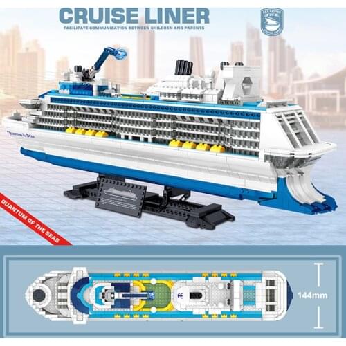 2428PCS Technology Series Luxury Cruise Ship Puzzle Assembled Building Block Simulation Model Toys For Adults Childrens Gifts