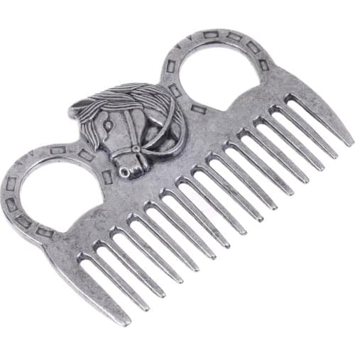 Perfeclan Stainless Steel Polished Horse Pony Grooming Comb Currycomb Accessory Horse Care Products Pony Curry Comb