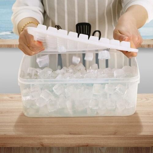 Ice Cube Tray With Lid Square Shape Fruit Ice Cube Mold Drink Freezer Ice Cream Maker Kitchen Bar Drinking Accessories 63 Grids