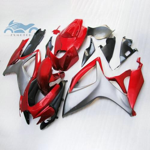 Custom Injection Fairing kits for SUZUKI 06 07 K6 GSXR 600 750 motorcycle fairings parts GSXR750 2006 2007 GSX R600 red gun gray