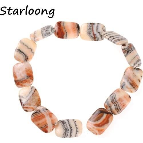 Rectangle Natural Rough Geode Red Stone Stripe Slice Slab Loose Strand Spacer Beads Chips For Jewelry Making Necklace Bracelet
