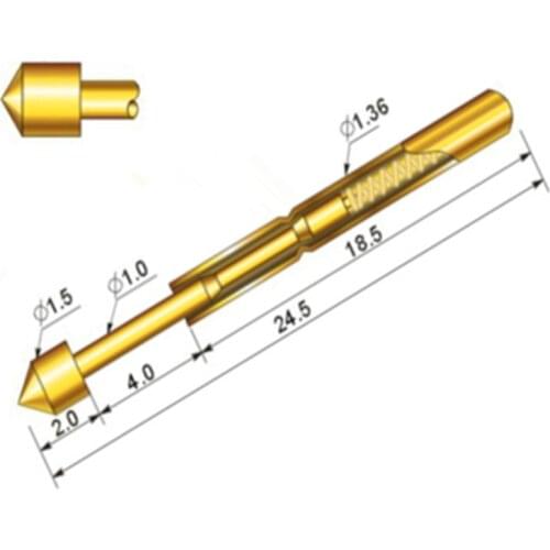 100/PCS/bag PA160-E2 Spring Test Probe Length 24.5mm Dia 1.36mm Metal Brass Home Durable And Convenient Probe