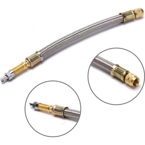 1pc 150mm Stainless Steel Braided Flexible Hose Car Wheels Tyre Valve Stems Extensions Tube Adapter New Arrival