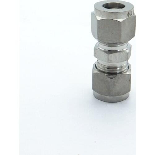 304 Stainless Steel 3mm 4mm 6mm 8mm 10mm 12mm 14mm 16mm 18mm 20mm Equal Double Ferrule Tube Pipe Fitting Union Connector