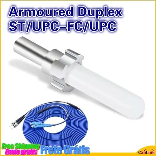 ST/UPC-FC/UPC 5PCS Armoured Fiber Optic Patch Cord Jumper SM Optical Cable 3.0mm Fibra Optica FTTH Single Mode Duplex